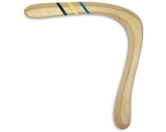 Sporty professional boomerang made of Finnish birch - GIGANT yellow right-handed