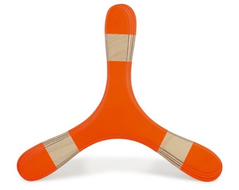 DVERG - Dreiflügler Bumerang in neon | für Rechtshänder*in | Holzspielzeug für Kinder
