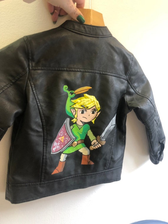 Boys Link Zelda Faux Leather Biker Jacket Link Zelda Faux Leather Biker Jacket