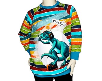 Raglan Sweater Size 104/110 Dinosaur Fox Family