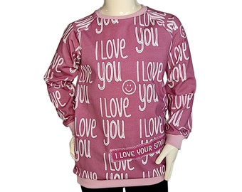 Taille du pull raglan 110/116 L'amour de maman