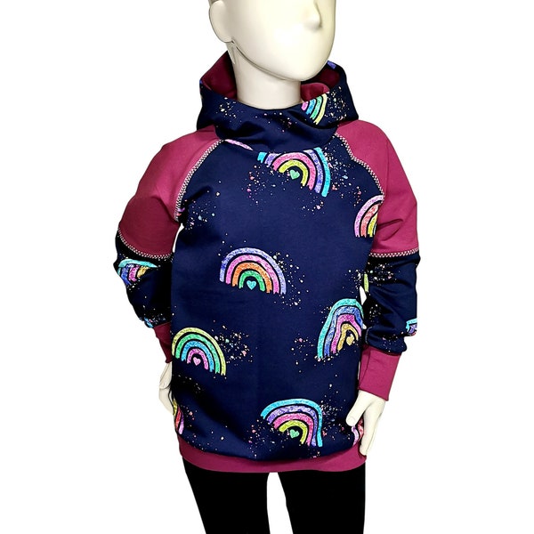 Kapuzenpullover Hoodie Rainbow Regenbogen Gr. 110/116