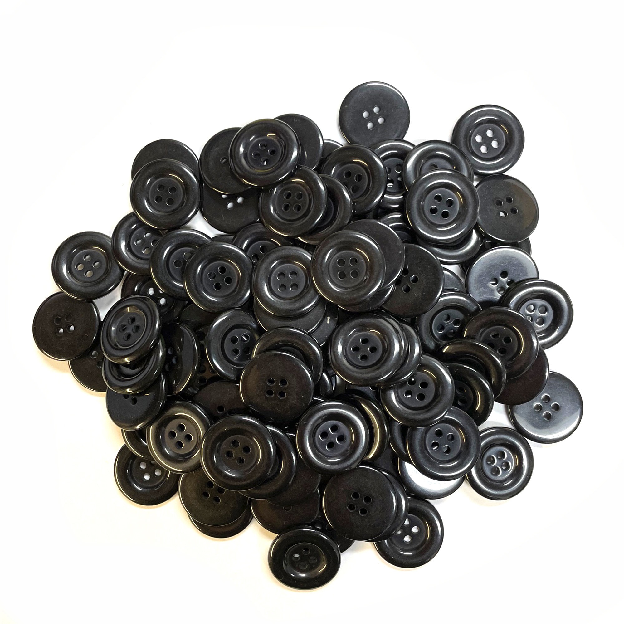 Black Urea Buttons, 36 Ligne, 7/8