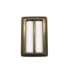 1-1/2&quot; Fixed Bar Slide Buckle - Antique Brass