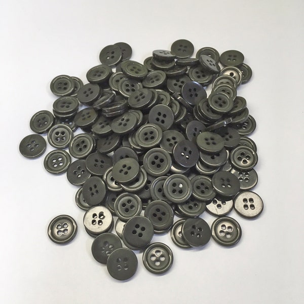 Dark Olive Buttons, 20 Line, 1/2" (12 mm)  - Pack of 100