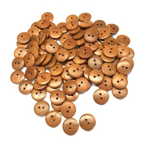 Italian Style Wood Shirt Buttons, 24 Line - 1.5 cm - Pack of 100