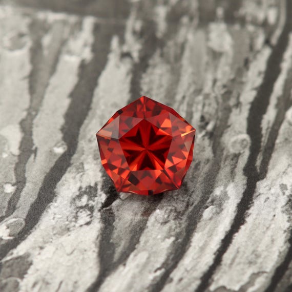 Precision cut 1.50ct Red Oregon Sunstone