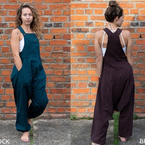 HAREM DUNGAREES Ali Baba Unisex Jump Suit Overalls Romper 11 Color Options Cultural Roots PEACOCK