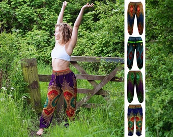 LIGHTWEIGHT YOGA PANTS - Unisex Freesize Stretchy Harem Yoga Summer Lounge Trousers - Cultural Roots