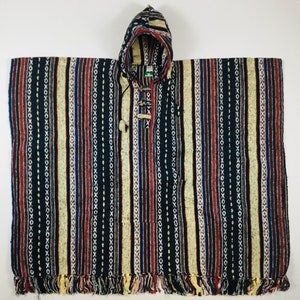 Poncho à capuche épais 100 % tissé et coton gratté adulte moyen/grand Option 7