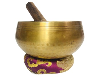 Bol chantant de guérison par le son 5 3/4" (3e oeil) en laiton tibétain - 850 g - Cultural Roots Singing Bowls