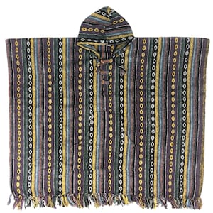 Poncho à capuche épais 100 % tissé et coton gratté adulte moyen/grand Option 9