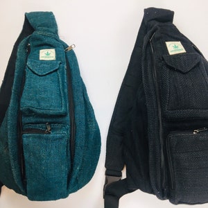 100% Hemp SLING Backpack Rucksack Bag - Hand Crafted Eco friendly - Made In Nepal