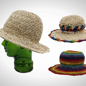 CHAPÉU DE SOL DE CROCHÉ - Algodão de cânhamo Embalado Ecologicamente Correto - Raízes Culturais