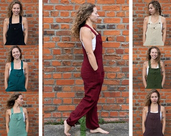 STRAIGHT LEG DUNGAREES -  Traditional Fit Dungarees - Unisex Jump Suit - (Elasticated Ankles) - Cultural Roots