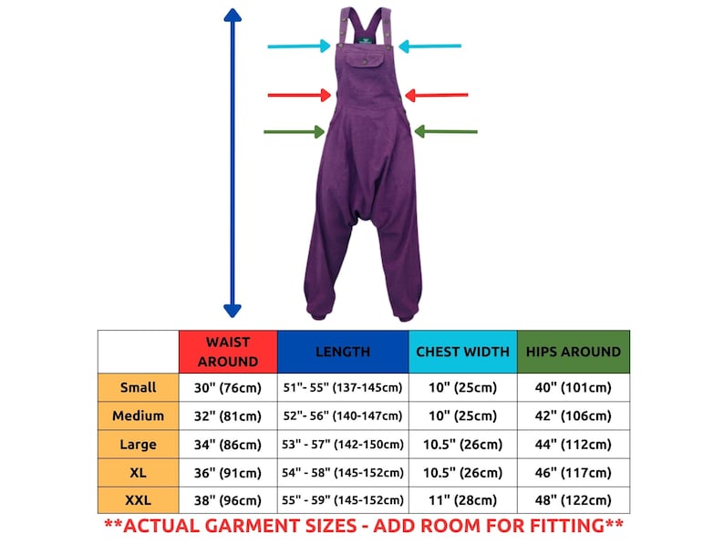 HAREM DUNGAREES Ali Baba Unisex Jump Suit Overalls Romper 11 Color Options Cultural Roots image 2