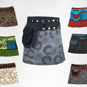 BEDRUKTE MINIROK - Mandala Hippie Wrap Ronde Katoenen Wrap Ronde Katoenen Zijzakje Korte Stoom Punk Festival Stadsrok - Vrije Maat