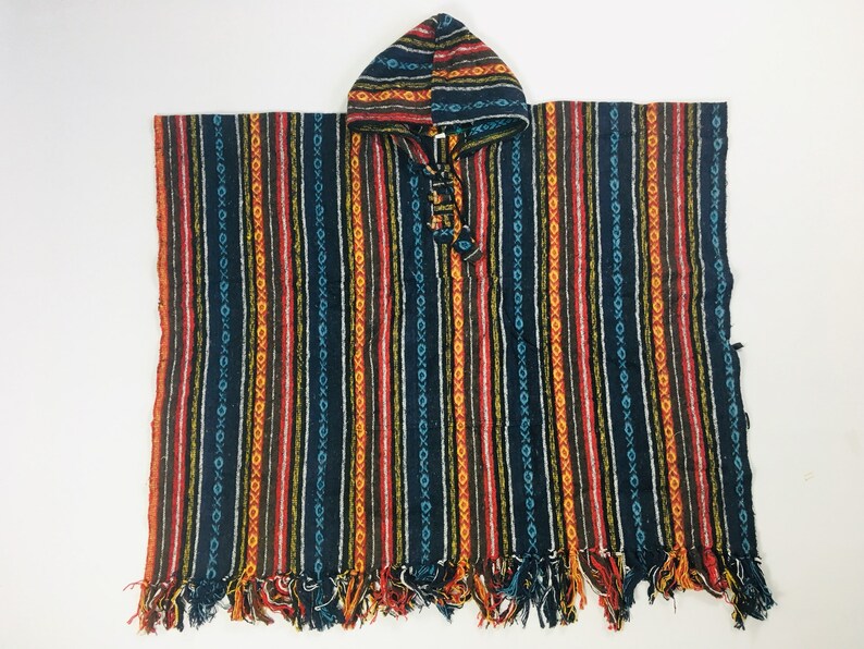 Poncho à capuche épais 100 % tissé et coton gratté adulte moyen/grand Option 4