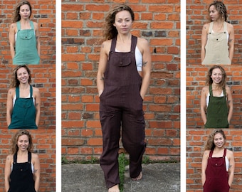 Latzhose mit geradem Bein - Traditionelle Passform - Unisex-Jumpsuit - (Offene Knöchel) - Kulturelle Wurzeln