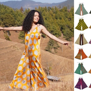AUSGESTELLTER JUMP SUIT - Sari Saree Seiden Latzhose - Einzigartige Individuelle Designs - Kulturelle Wurzeln