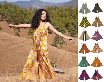 FLARED JUMP SUIT - Sari Saree Silk Dungarees  - Unique Individual Designs - Cultural Roots