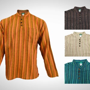 4 DESIGNS ~ 100% COTTON Men's Long Sleeve Shirt / Kurta ~ Small - XXL