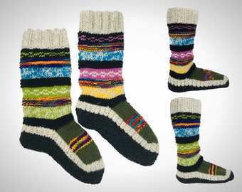 Medium Size  - Extra Thick Warm Cosy Woolen Socks  - Made In Nepal