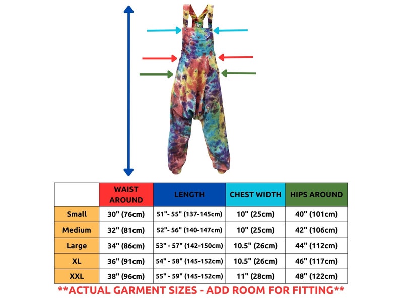 TIE DYE HAREM Ali Baba Unisex Dungarees Jump Suit Overalls Romper Cultural Roots zdjęcie 2