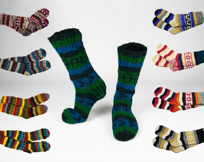 SIZE LARGE Fleece Lined Wool Socks Extra Thick Warm Cosy Etsy