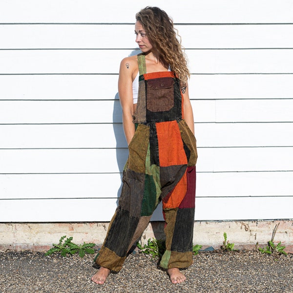 PATCHED HAREM DUNGAREES - Unisex Patch Ali Baba Jump Suit - Cultural Roots