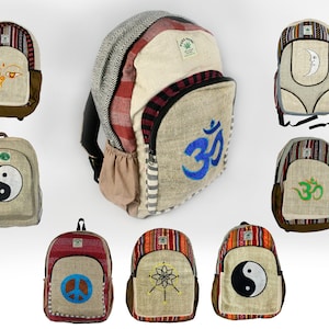 Mochila 100% de cânhamo para laptop - feita à mão e ecologicamente correta - fabricada no Nepal