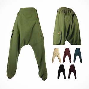 HAREM BUTTON PANTS - Unisex Ali Baba Trousers Urban Street Wear - Cultural Roots
