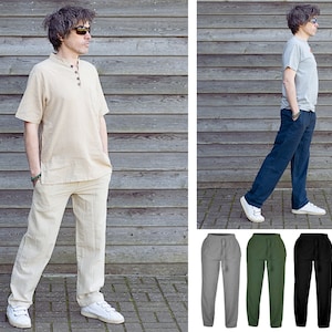 PANTALONES DE ALGODÓN - Pantalones deportivos unisex con tobillos abiertos, joggers, ropa urbana para estar en casa - Raíces culturales