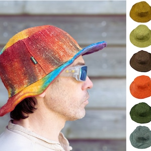 CHAPÉU DE SOL DE CÂNHAMO - Aba macia Embalado de forma ecológica - Variações de cores - Raízes culturais