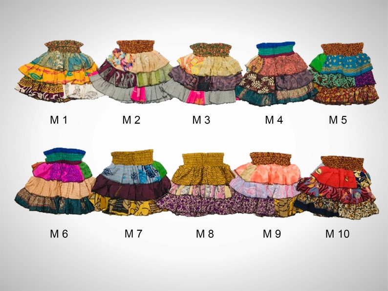 KIDS RaRa SKIRT Upcycled Sari Material Ruffle / Layered / Tiered Skirt MEDIUM - Age 3-4