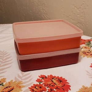 2 Sandwich Holder Container Keeper Lunch Box Snack Food Storage Hinged Reusable, Red