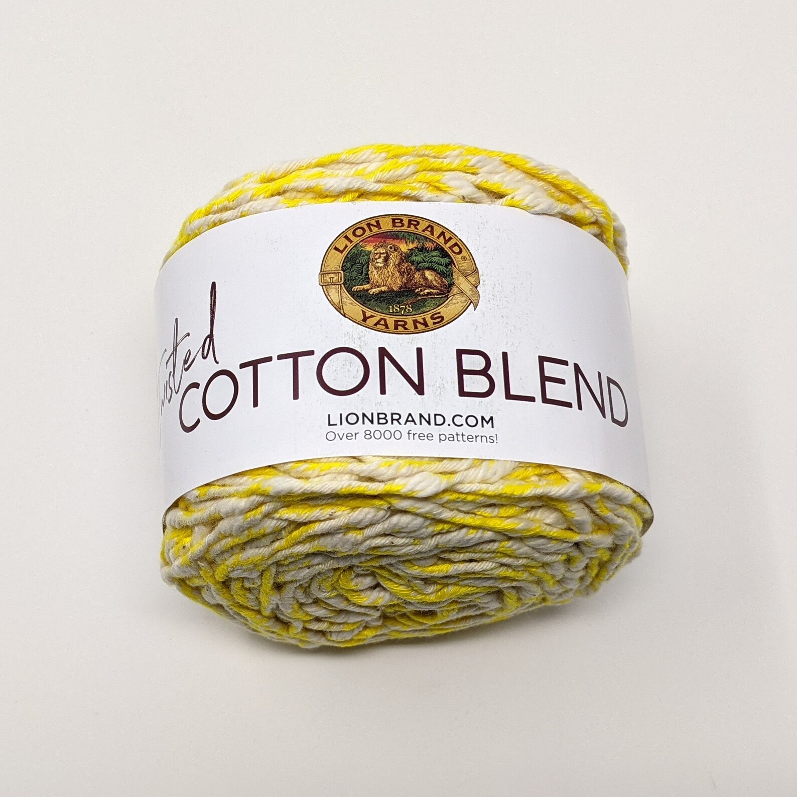 Lion Brand Yarn Twisted Cotton Blend Yellow 3 Skeins 3.5oz Etsy