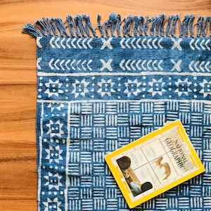 2 X 3 Handmade Cotton Indigo Rug Dhurrie Hand Block Printed - Etsy