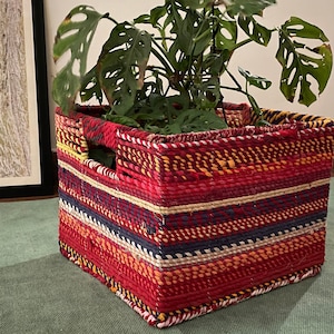 Set of 3-Jute\Cotton Recycle Storage Planter Basket,Home Decor,Organiser,Bathroom,Bed Side Organiser Storage Housewarming Gift-Custom Size.