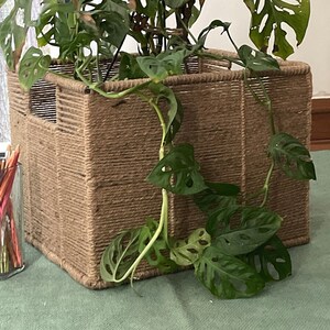 Set of 3 - Jute Recycle Storage Planter Basket,Home Decor,Organiser,Bathroom,Bed Side Organiser Storage Housewarming Gift - Custom All Size.