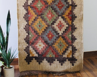 2.5 x 6 Jute Handwoven Kilim Runner Dhurrie Rug, 75 x 180 cm Handmade, Kelim, Dhurry, Indian, Turkish, Oriental, Traditional, Custom, Fabric