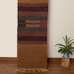 Handwoven Hemp Runner Rug – Indian Traditional, 2x6 Ft