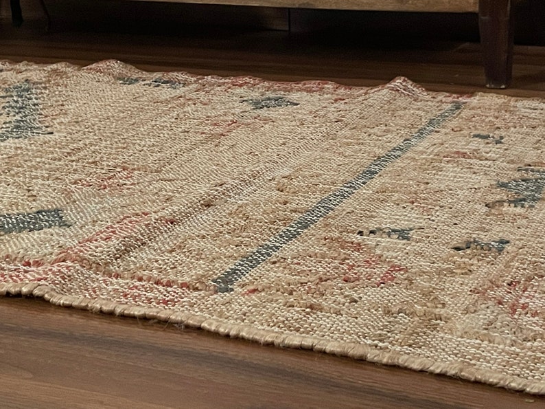 2.5 x 6 Ft-HempCotton Handwoven Kilim Runner,Home Decor,Gift,Bed Side Runner,Floor,Lobby,Area,Indian Traditional RUGCARPET All Costum Size image 4