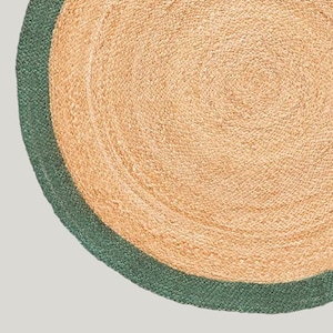 Hand-Braided Round Jute Rug — Multiple Sizes; Customizations Available