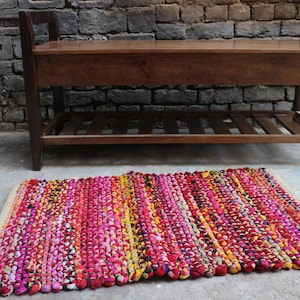 Handwoven Rag Rug, Chindi Rug, Dhurrie Rug, Rug-Mat, Traditional Rajasthani, 2x3 Rug, Indian, Handmade, Small Rug, Custom Rug, FREE SHIPPING