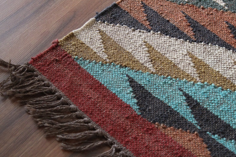 4 X 6 Handmade Kilim Rug Jute Kilim Beige Black White Etsy UK