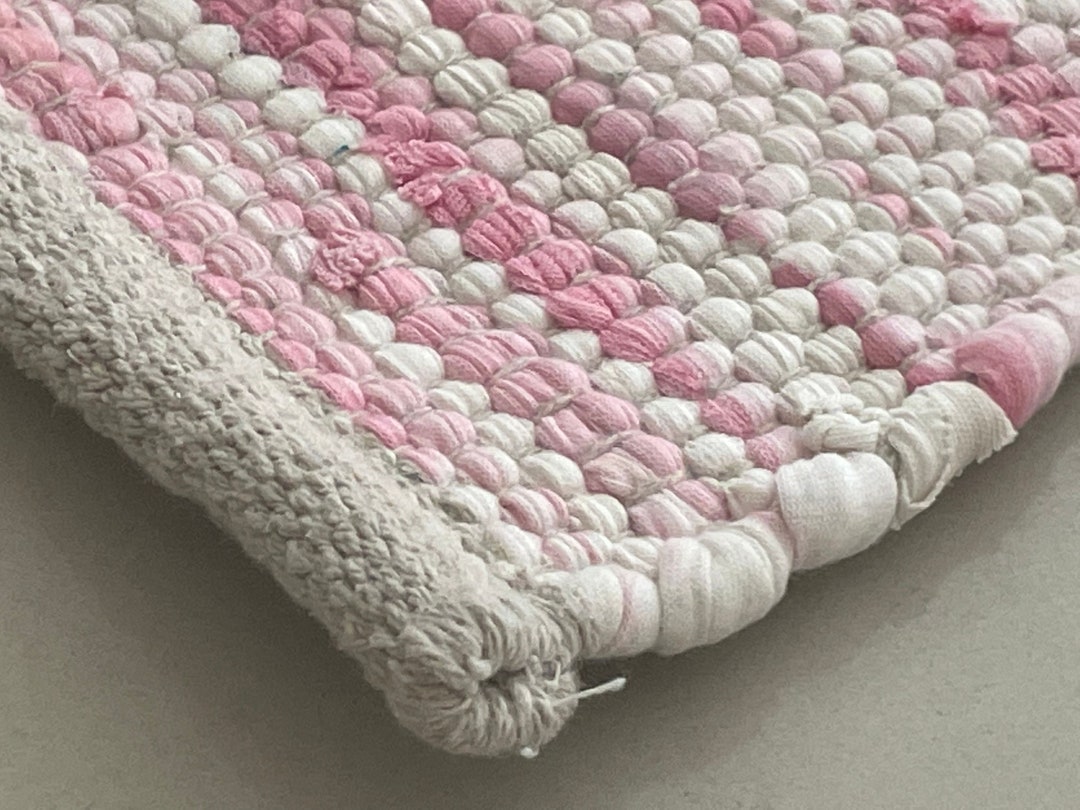 Handmade Rag Rug Mat, Small, Cotton, Chindi Dhurrie, Traditional Indian ...