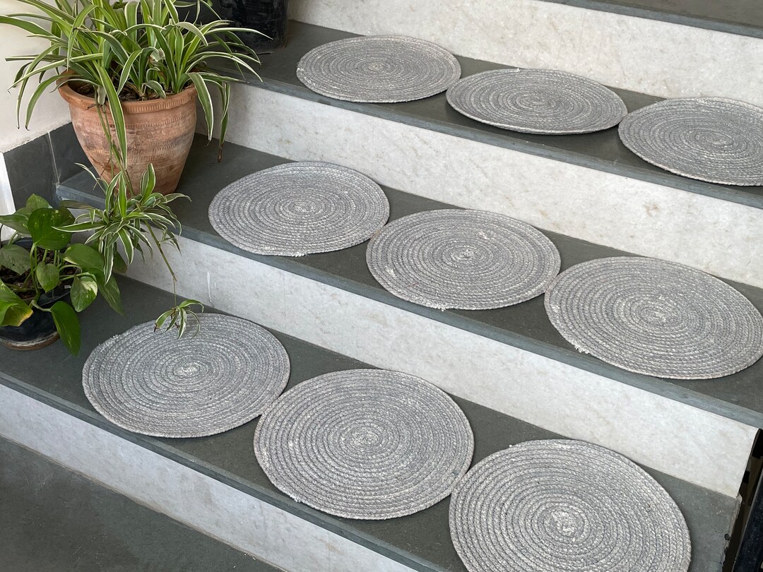 1x2.6 Ft - 100% Cotton Hand Braided Round Stair Tread Rug,farmhouse ...