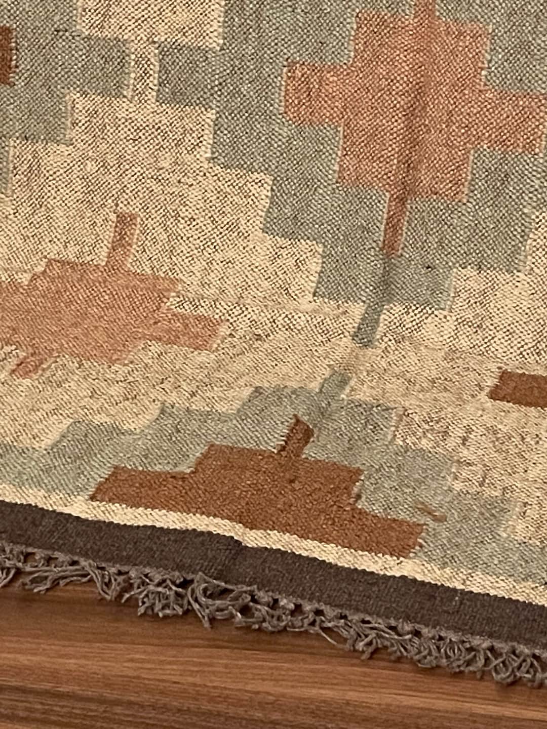 Handmade KILIM Rug, Multicolor Jute Rug Kilim Dhurrie Traditional