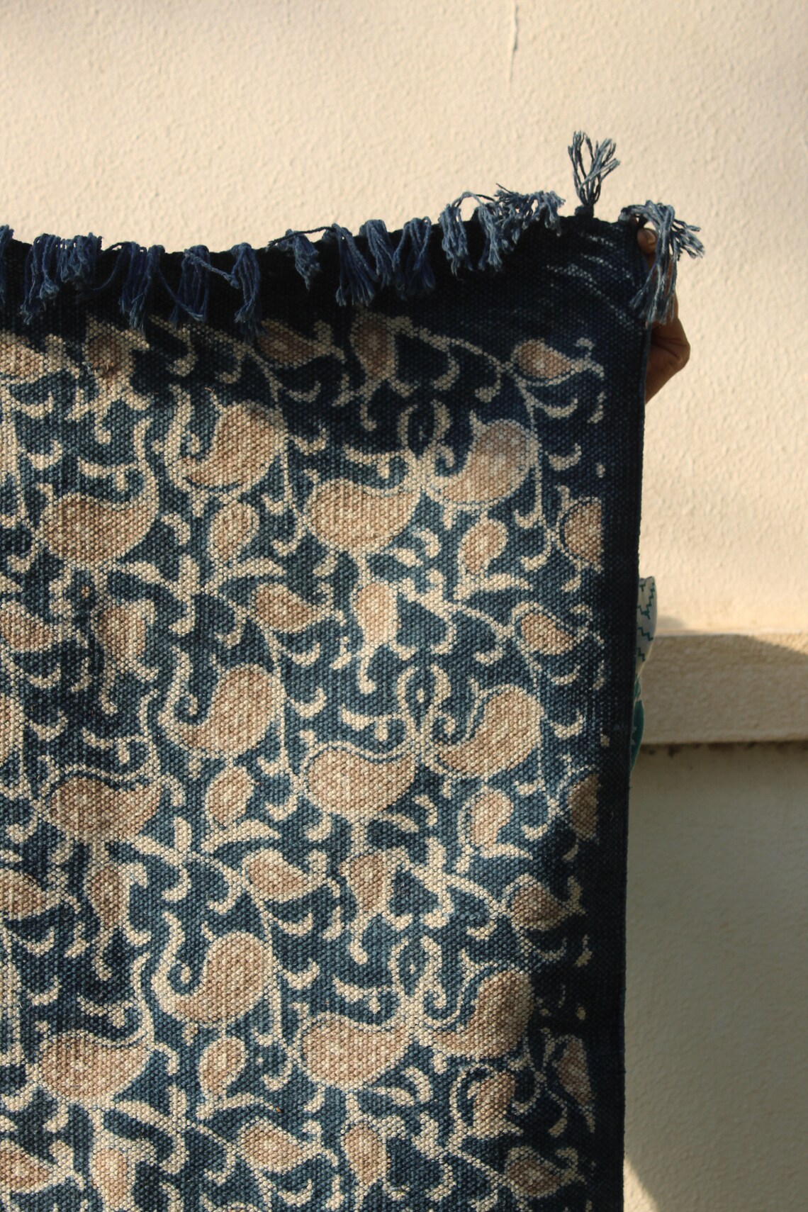 2 X 3 Handmade Handdyed Indigo Rug Small Mat White/indigo Etsy UK